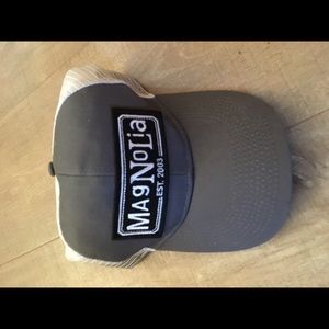 Grey n white trucker hat from magnolias